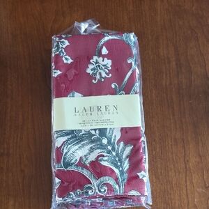 New Lauren Ralph Lauren Red and White Floral Napkins (8 Napkins)